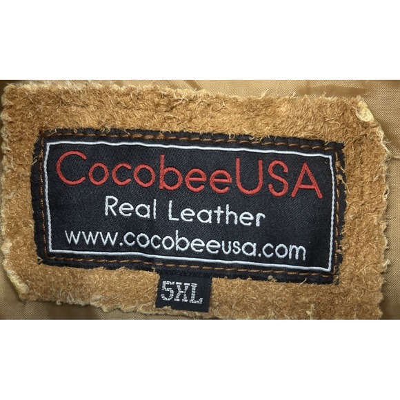 Cocobee Cowboy Western Suede Leather Jacket With Beadwork Tan Men's 5XL - Picture 5 of 10